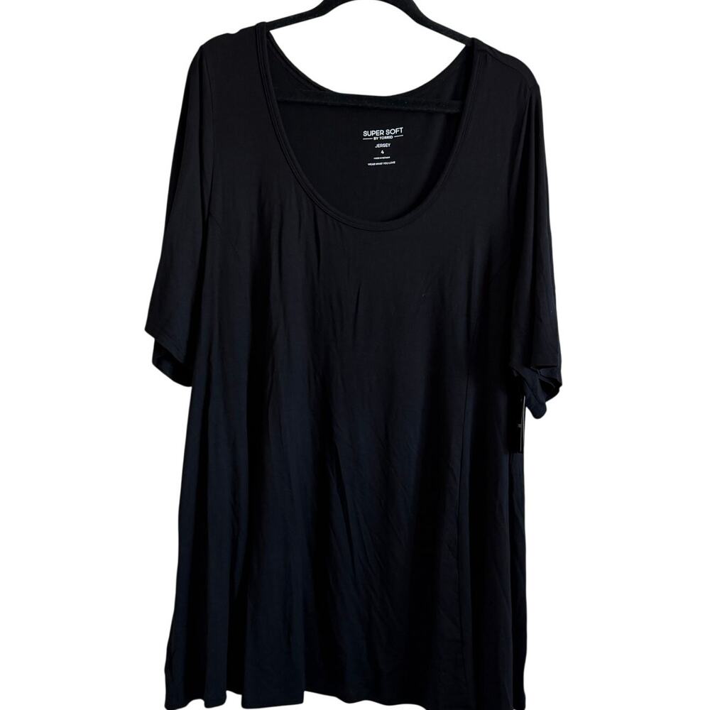 Torrid Women's Black Supersoft Square Neck Short Sleeve Top - Size 4X - NWT